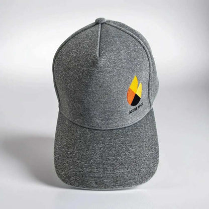 Grey active rock cap with logo and adjustable strap.
