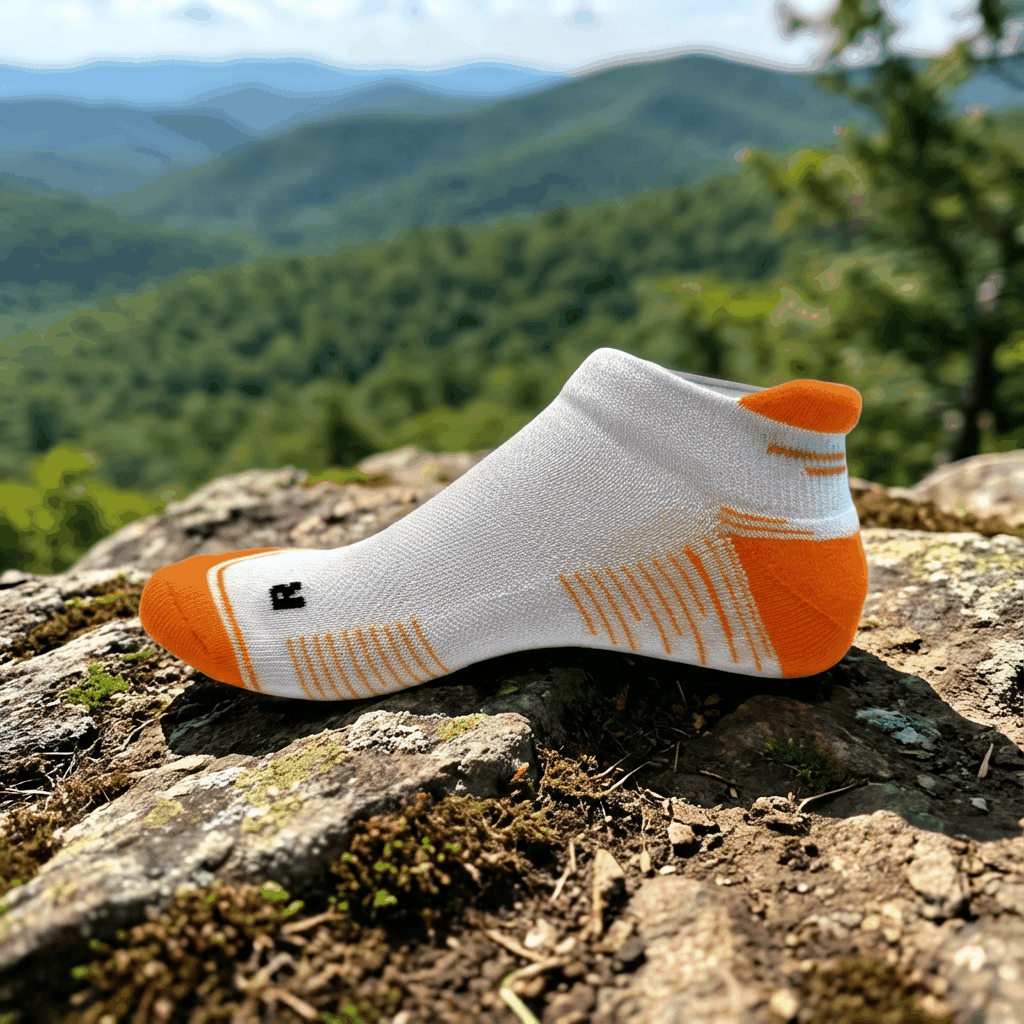 Running Socks Low Cut White/Orange