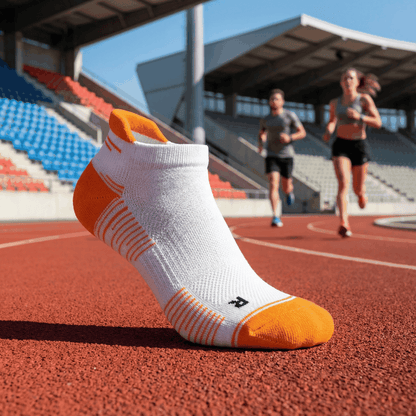 Running Socks Low Cut White/Orange