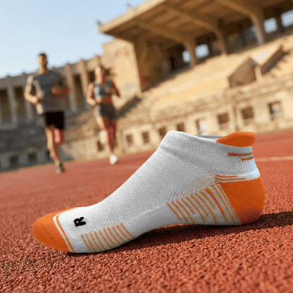 Running Socks Low Cut White/Orange