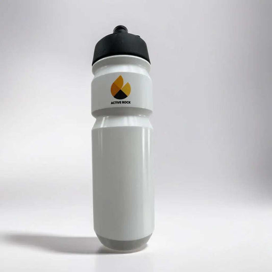 White Active Rock Water Bottle 75cl with spill-less cap and turn-around nozzle, perfect for sports and fitness activities.